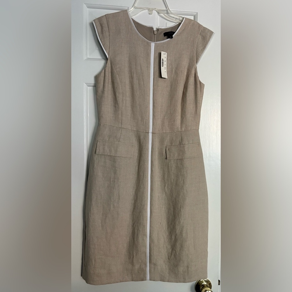 J.Crew Tipped Linen Sheath Dress NWT